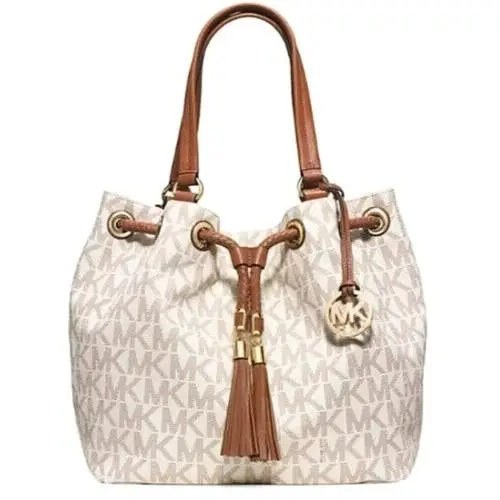 Jet Set Vanilla Logo Gathered Tote Bag+/or Matching Wallet Tote by Michael Kors