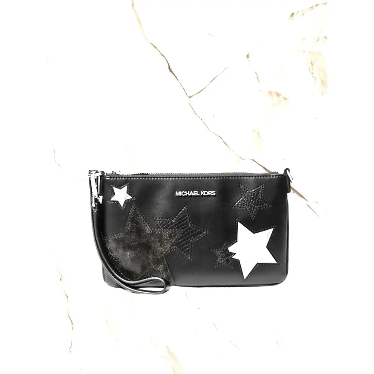 Michael Kors Small Medium Convertible Pouch Clutch Wristlet Bag Black Wallet MK