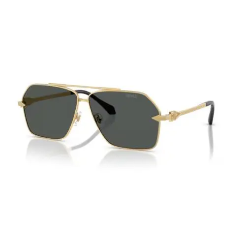Versace 0VE2284 100287 Gold/dark Grey Square Men`s Sunglasses