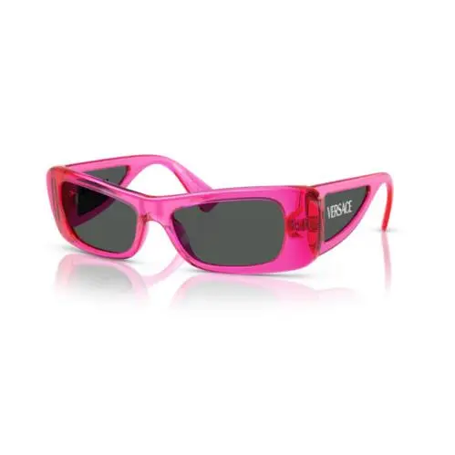 VE4481 543487 Fucsia Fluo Transparent/dark Grey Women`s Sunglasses by Versace