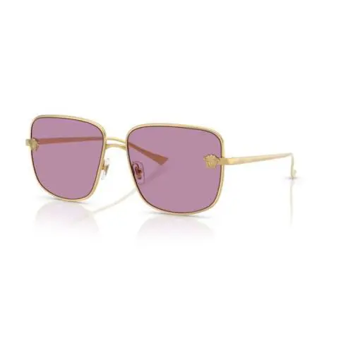 Versace 0VE2282 1002AK Gold/dark Violet Mirror Silver Int Women`s Sunglasses