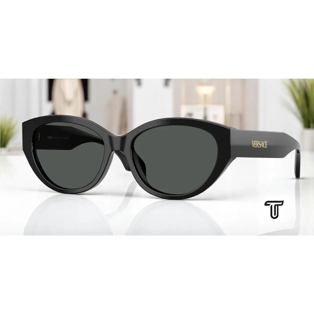 Versace VE4495D GB1 87 Black Dark Grey 56 mm Women`s Sunglasses