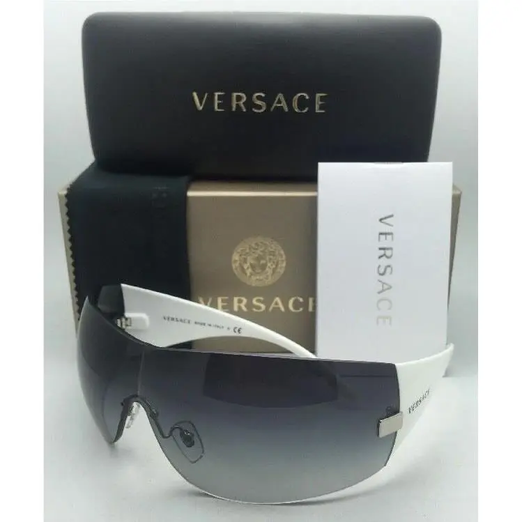 Versace Sunglasses VE 2054 1000/8G 115 Gunmetal White W/grey Gradient Lens