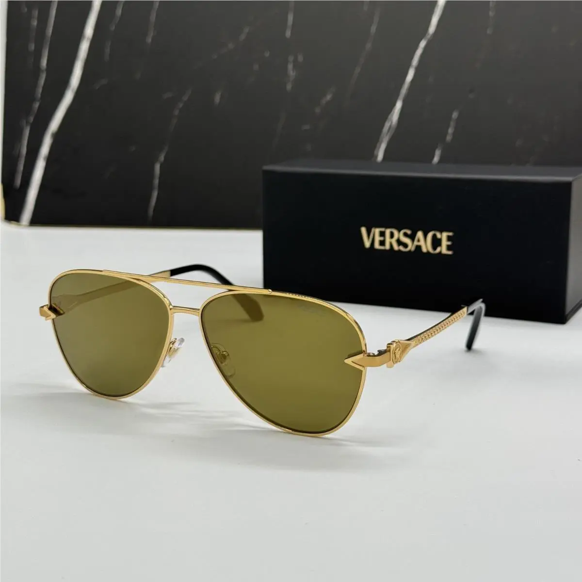 Versace VE2283 1002/7I Gold Aviator Sunglasses Versace VE2283 10027I