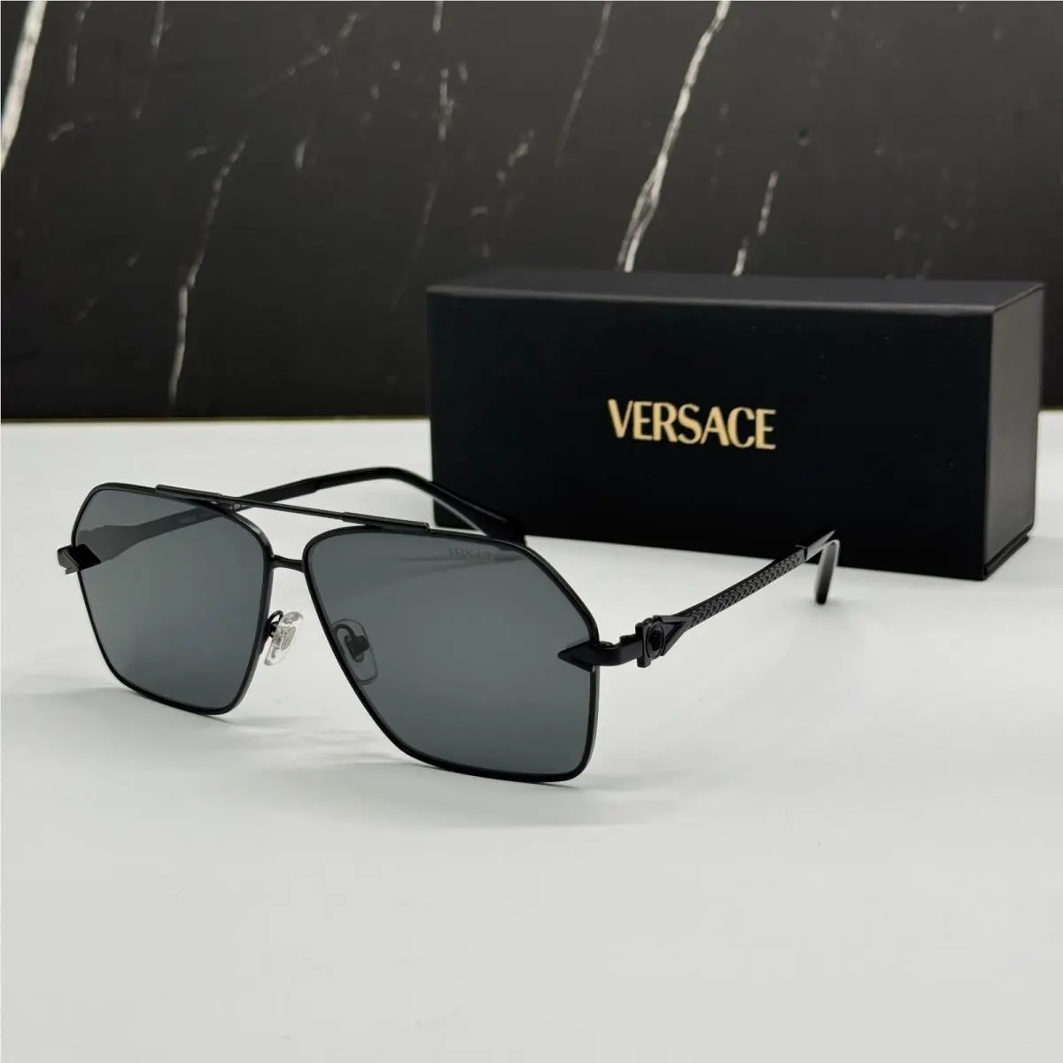 Versace VE2284 1436/87 Sunglasses Unisex Black VE2284 1436/87 Eyewear