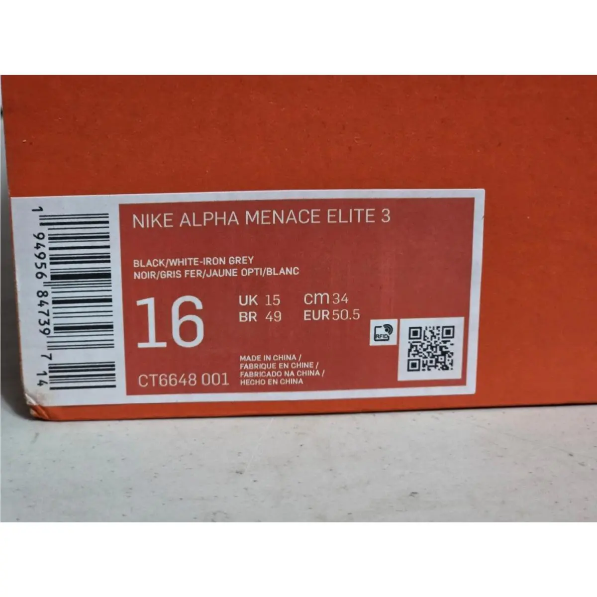 Nike shoes - Nike Alpha Menace Elite - Alpha Menace Elite - CT6648001 - Black (UPC: 00194956847397) 10