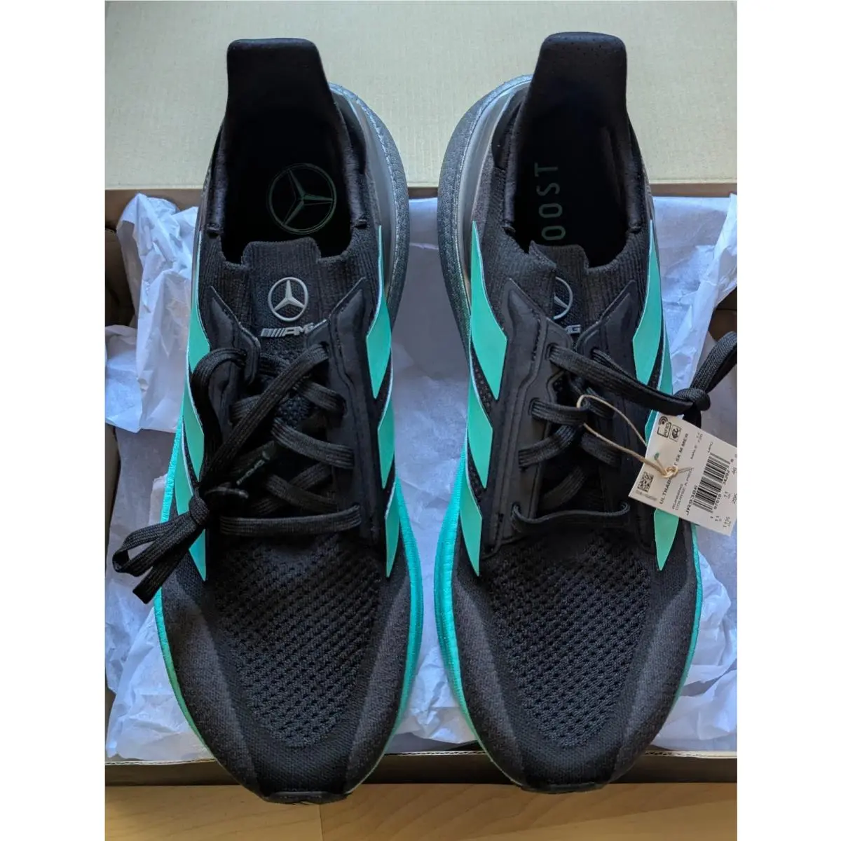 Adidas shoes - MERCEDES - AMG PETRONAS FORMULA ONE TEAM Ultraboost 5X M - JR9386 - Black / Semi Mint Rush / Iron Metallic 0