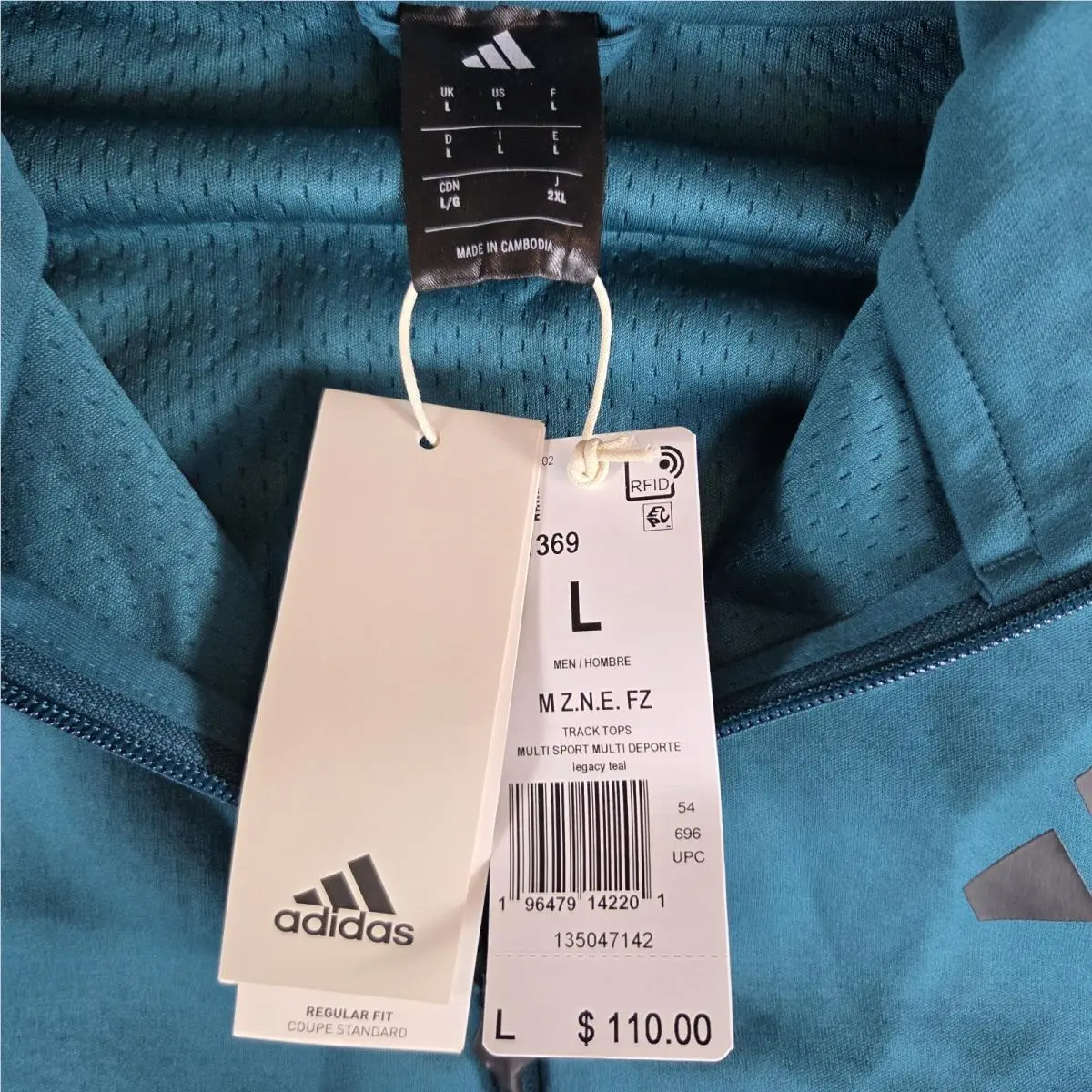 Adidas clothing - adidas Z.N.E. Full Zip Hooded Fleece Jacket - Teal 2
