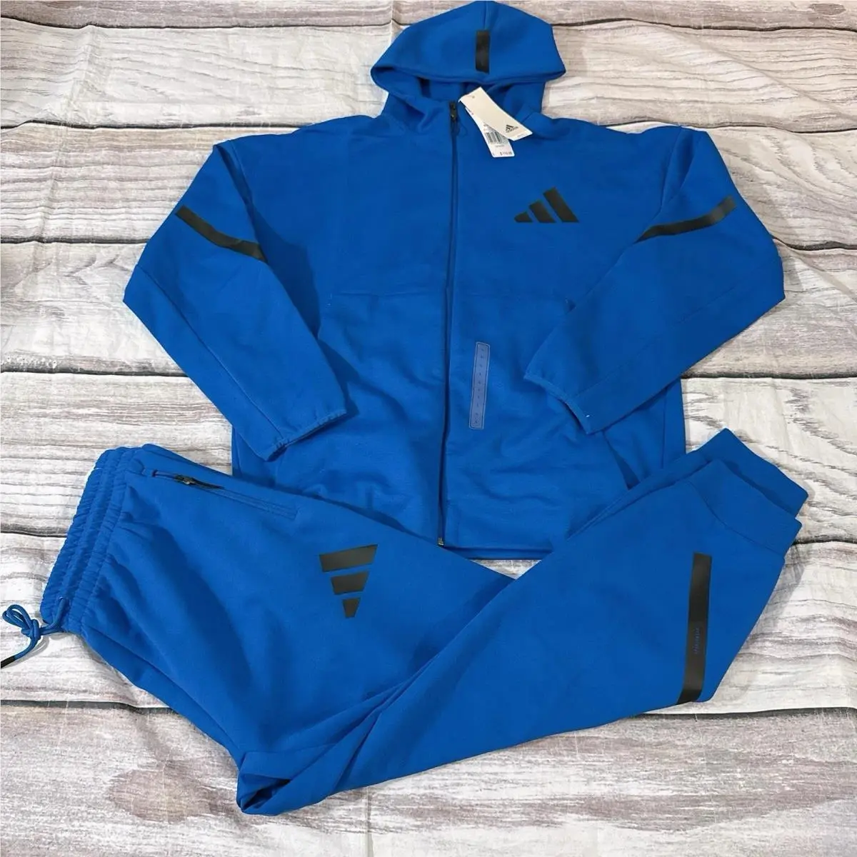 Adidas Z.n.e. 2pcs Track Hooded Jacket Pants Royal Blue JF6541 JF6388 Men`s M