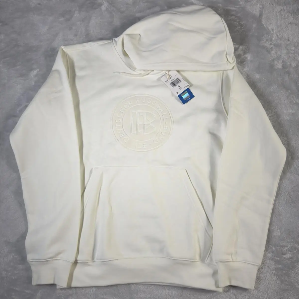 Adidas Germany 125th Anniversary Hoodie Off White JD7148 Size Small