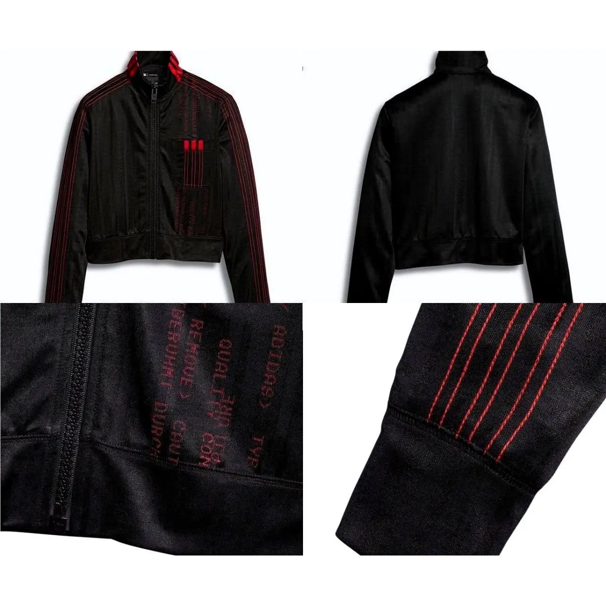Adidas X Alexander Wang Crop Track Top Women`s Small Black Red DM9685