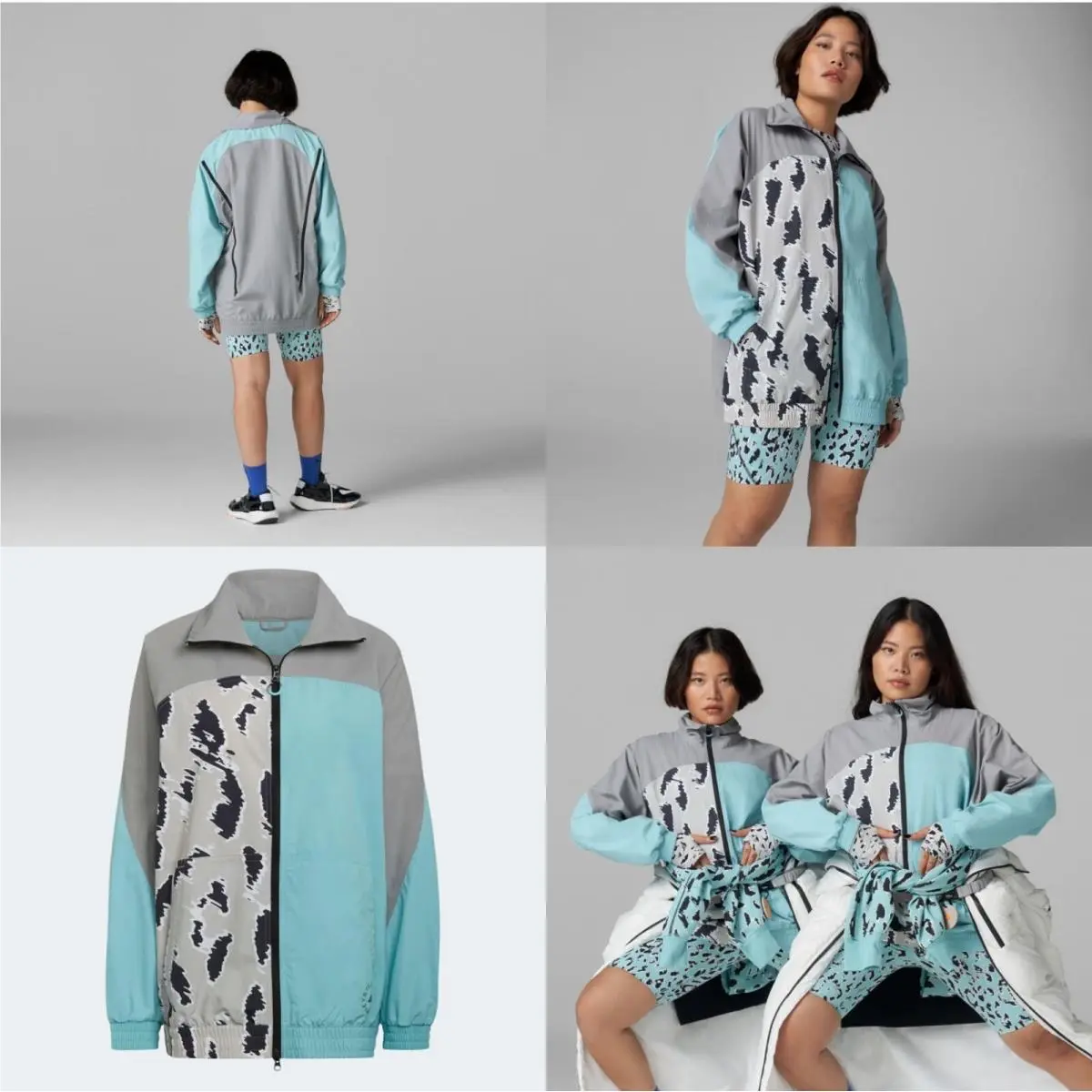 Adidas BY Stella Mccartney Animal Print Track Top Size Large Onix Splash HA8968