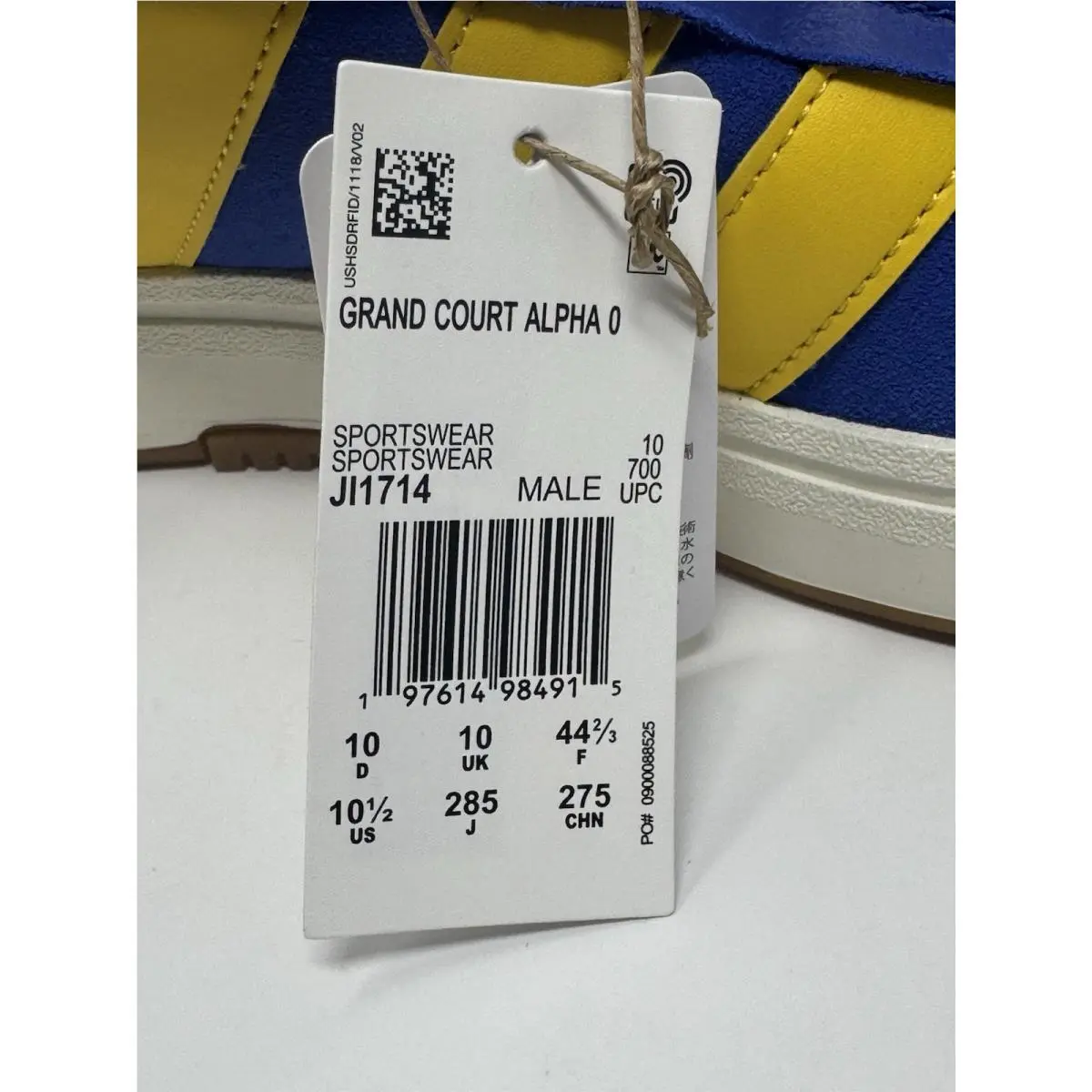 Adidas shoes - Adidas Grand Court Alpha - Grand Court Alpha - JI1714 - Blue, Manufacturer: Semi Lucid Blue/Utility Yellow/Off White 8