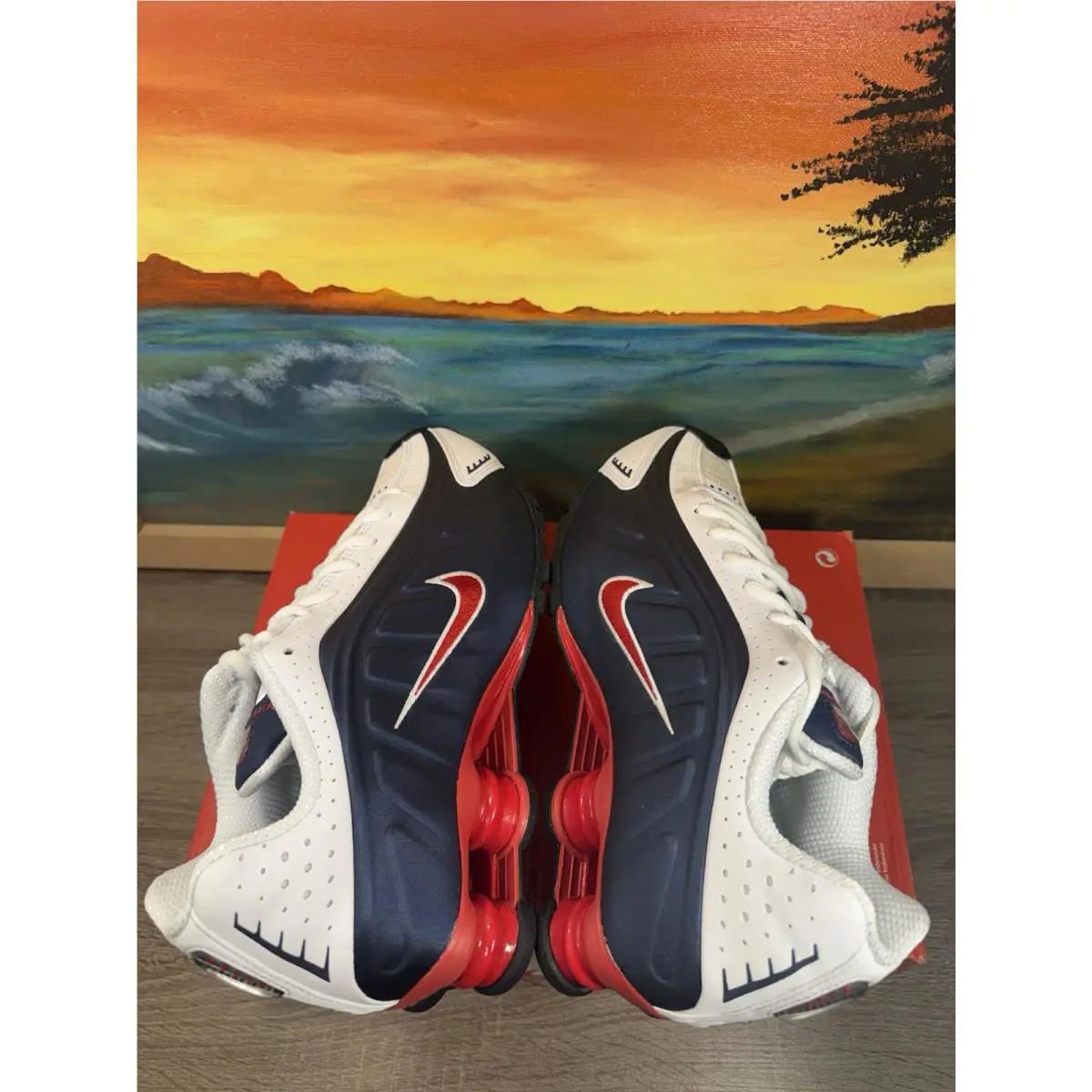 Nike shoes - Nike Shox - Shox - HQ1988 400 - Midnight Navy/Gym Red-White (UPC: 198480959236) 8