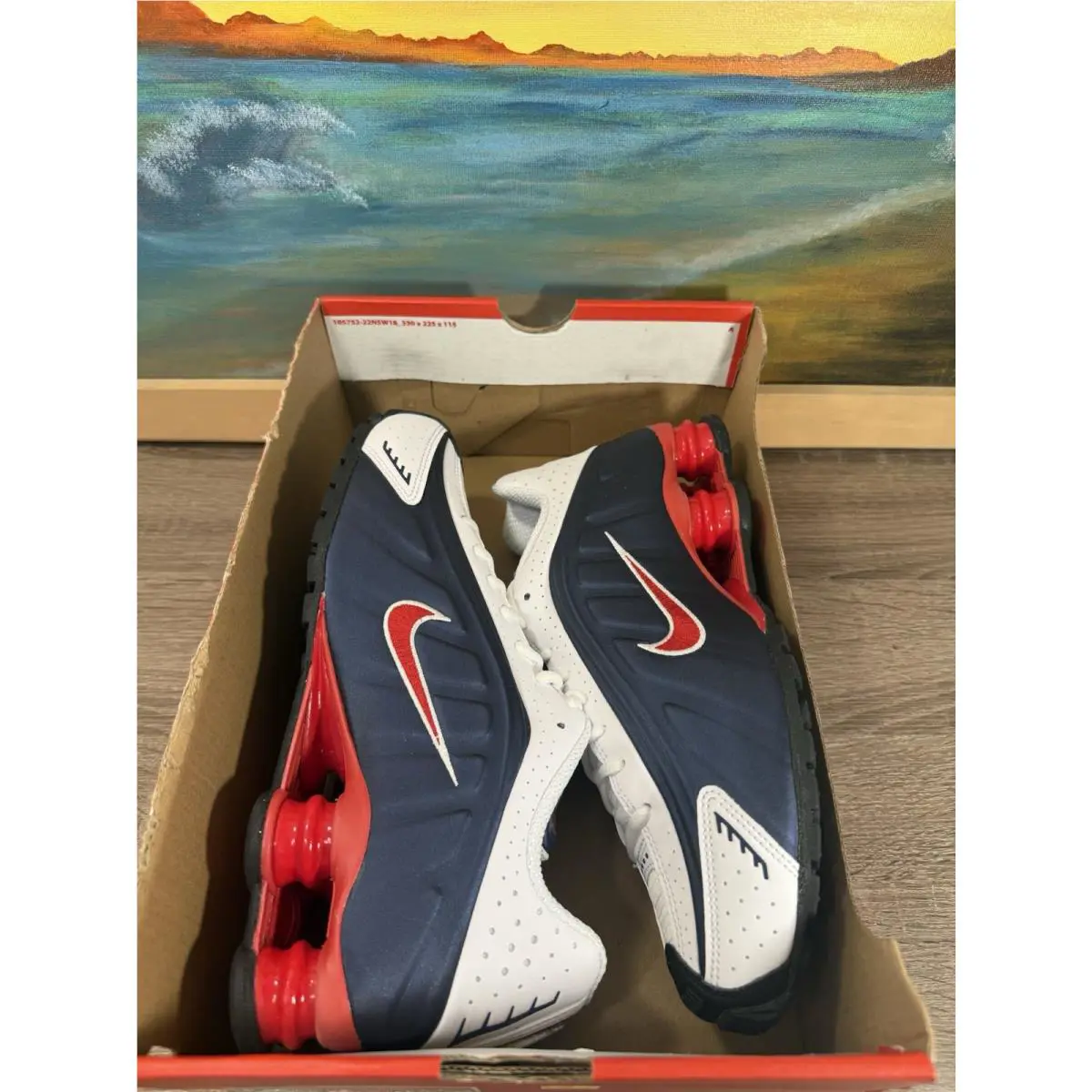 Nike shoes - Nike Shox - Shox - HQ1988 400 - Midnight Navy/Gym Red-White (UPC: 198480959236) 9