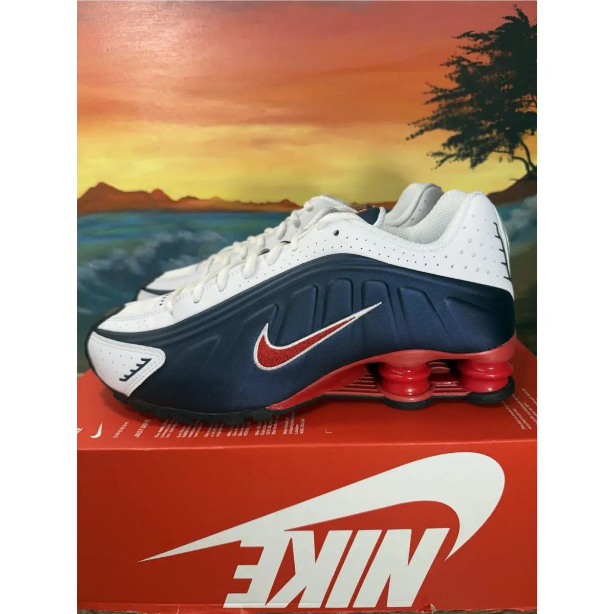 Nike shoes - Nike Shox - Shox - HQ1988 400 - Midnight Navy/Gym Red-White (UPC: 198480959236) 0