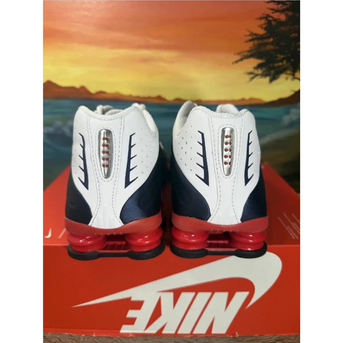 Nike shoes - Nike Shox - Shox - HQ1988 400 - Midnight Navy/Gym Red-White (UPC: 198480959236) 3