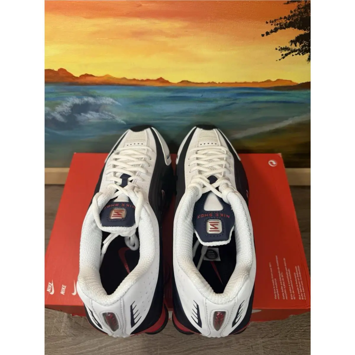 Nike shoes - Nike Shox - Shox - HQ1988 400 - Midnight Navy/Gym Red-White (UPC: 198480959236) 4