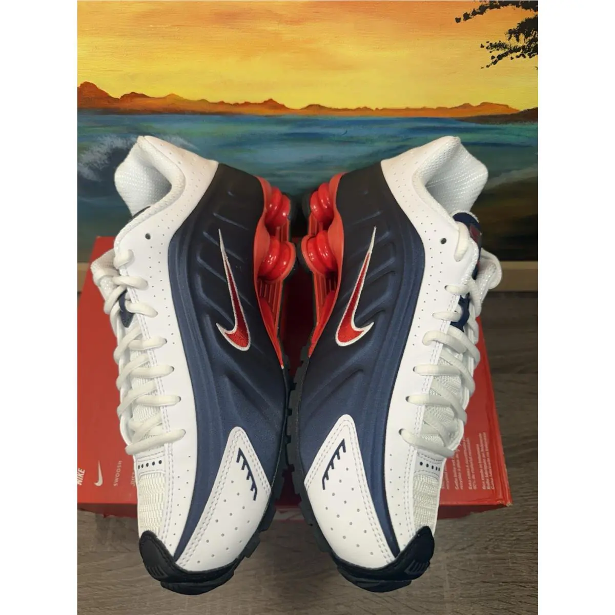 Nike shoes - Nike Shox - Shox - HQ1988 400 - Midnight Navy/Gym Red-White (UPC: 198480959236) 7