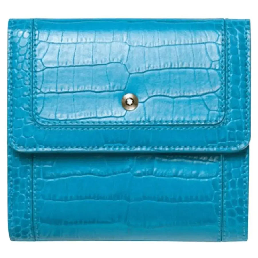 Montblanc Boheme 6cc Turquoise Leather Flap Women`s Wallet 109603