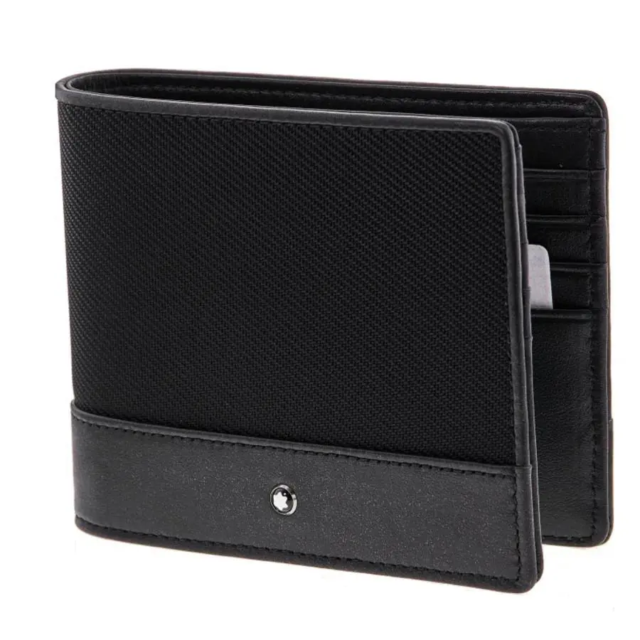 Montblanc Nightflight 8cc Black Nylon and Leather Wallet 113148