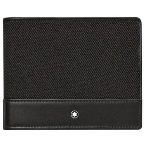 Montblanc Nightflight 6cc Black Nylon and Leather Wallet 113149