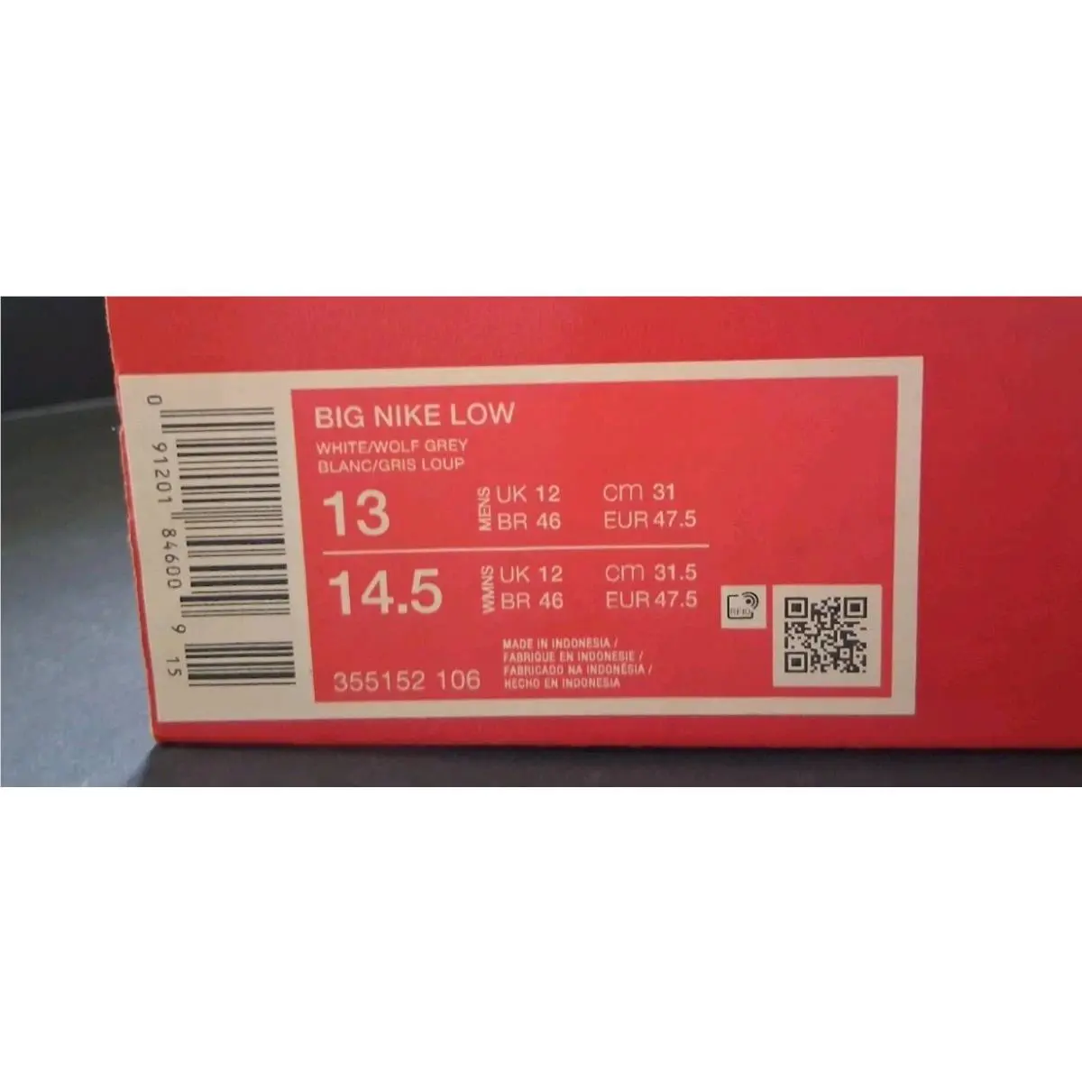 Nike shoes - Nike Big Nike - Big - 355152106 - white/wolf gray 8
