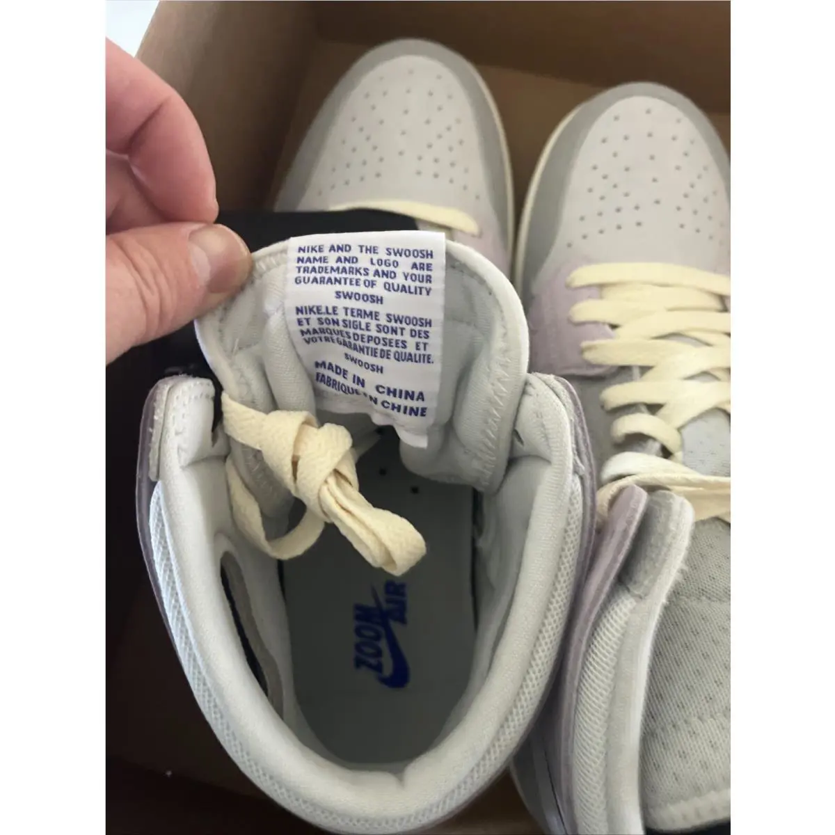 Nike shoes - Air Jordan 1 Zoom - Air Zoom - Lavendar Gray (UPC: 196153968318) 4