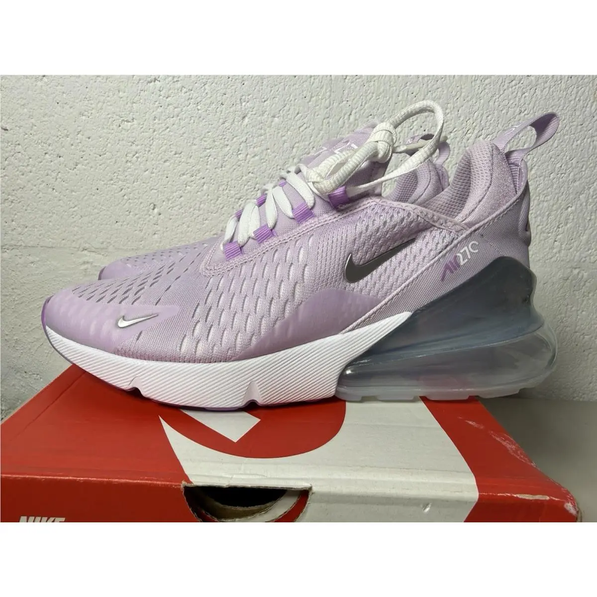 Air Max 270 Metallic Silver/fuchsia/white – Size 6Y/7.5W IH0412-530 by Nike