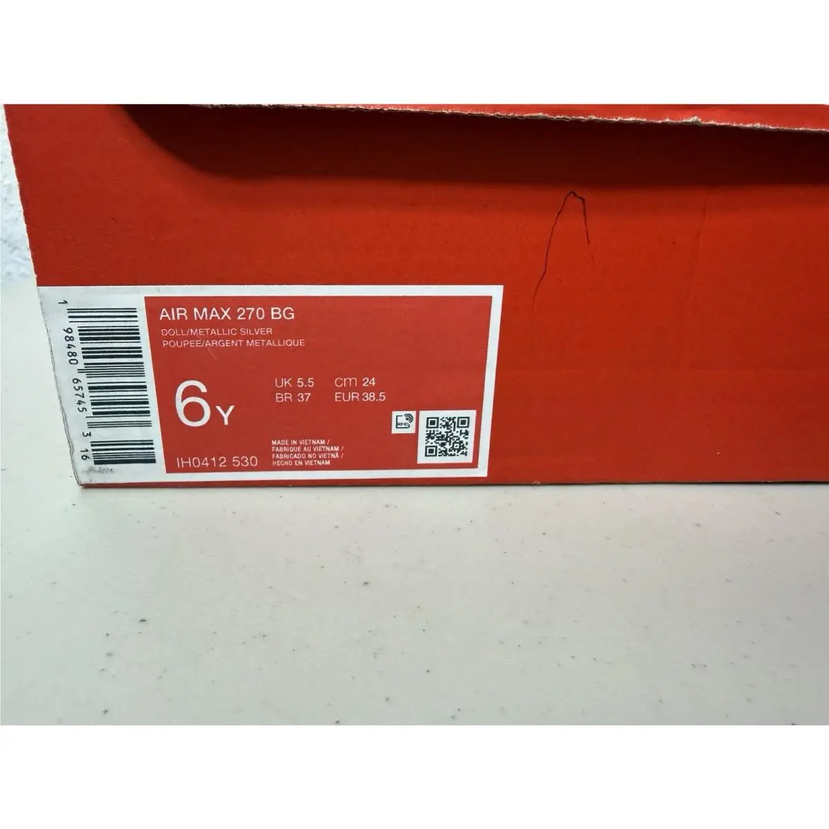 Nike shoes - Air Max 270 BG - Air Max - IH0412-530 - Pink, Metallic Silver, White, Fuchsia 7