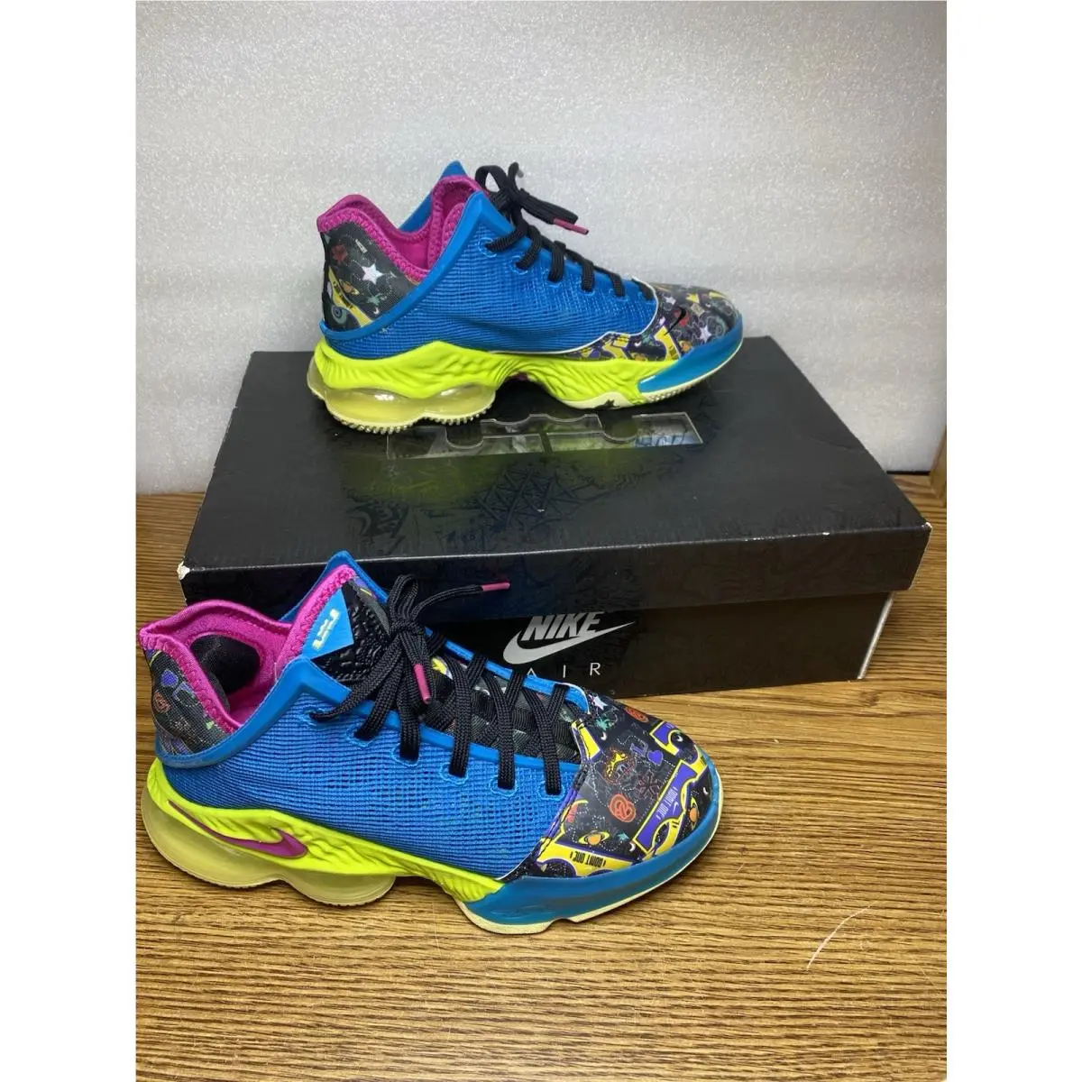 Nike Lebron 19 Low Basketball Shoes Mens 5.5 Women 7 Lebronival Blue Citron Tint - Multicolor