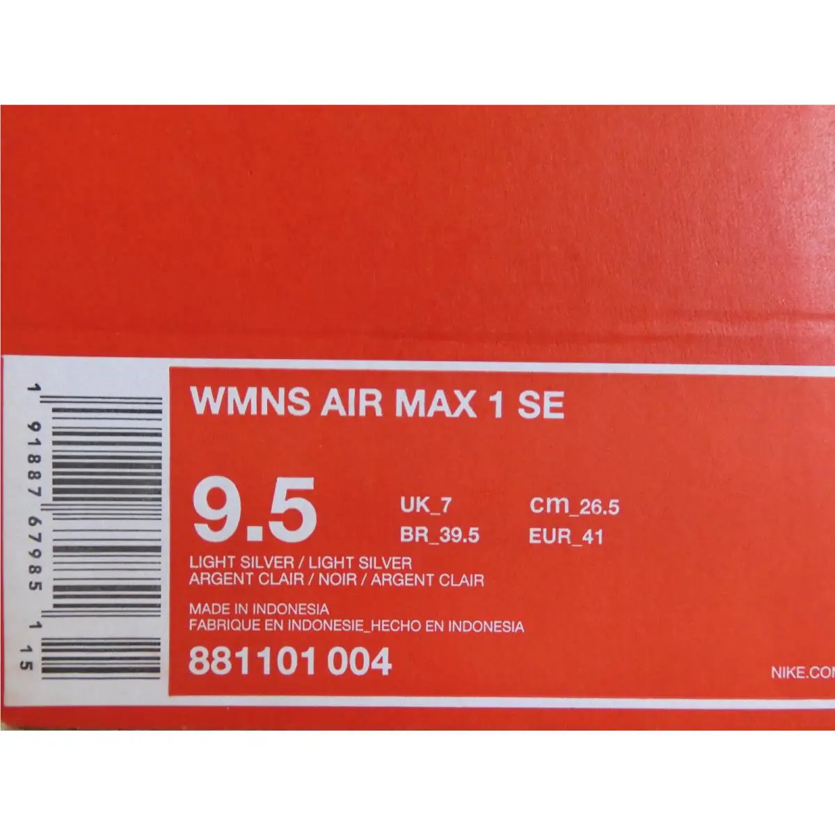 Nike shoes - Nike Air Max 1 - Air Max - 881101 004 - Silver (UPC: 191887679851) 4
