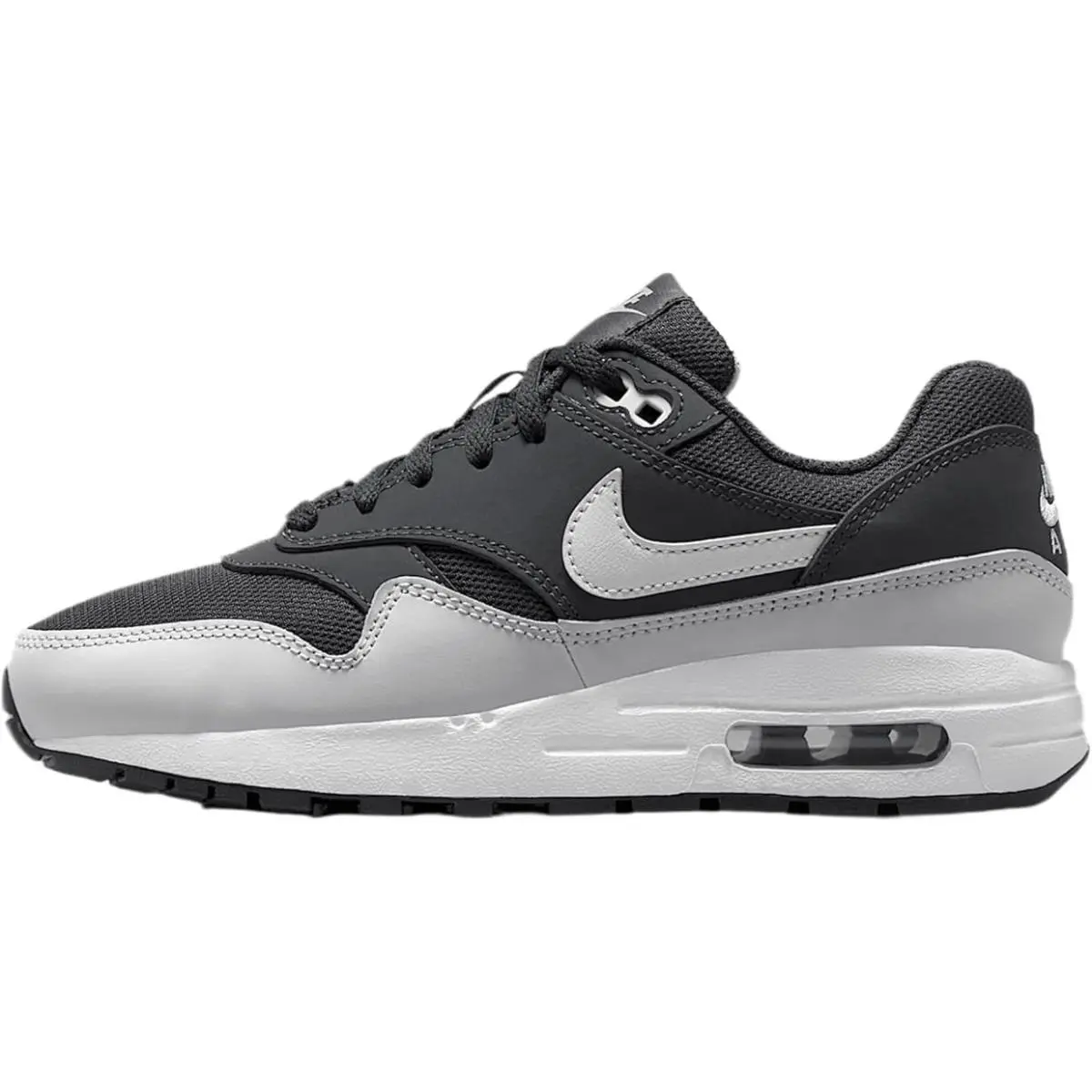 Nike Air Max 1 Big Kids` Shoes White/black/vast Grey Size 4y DZ3307-008