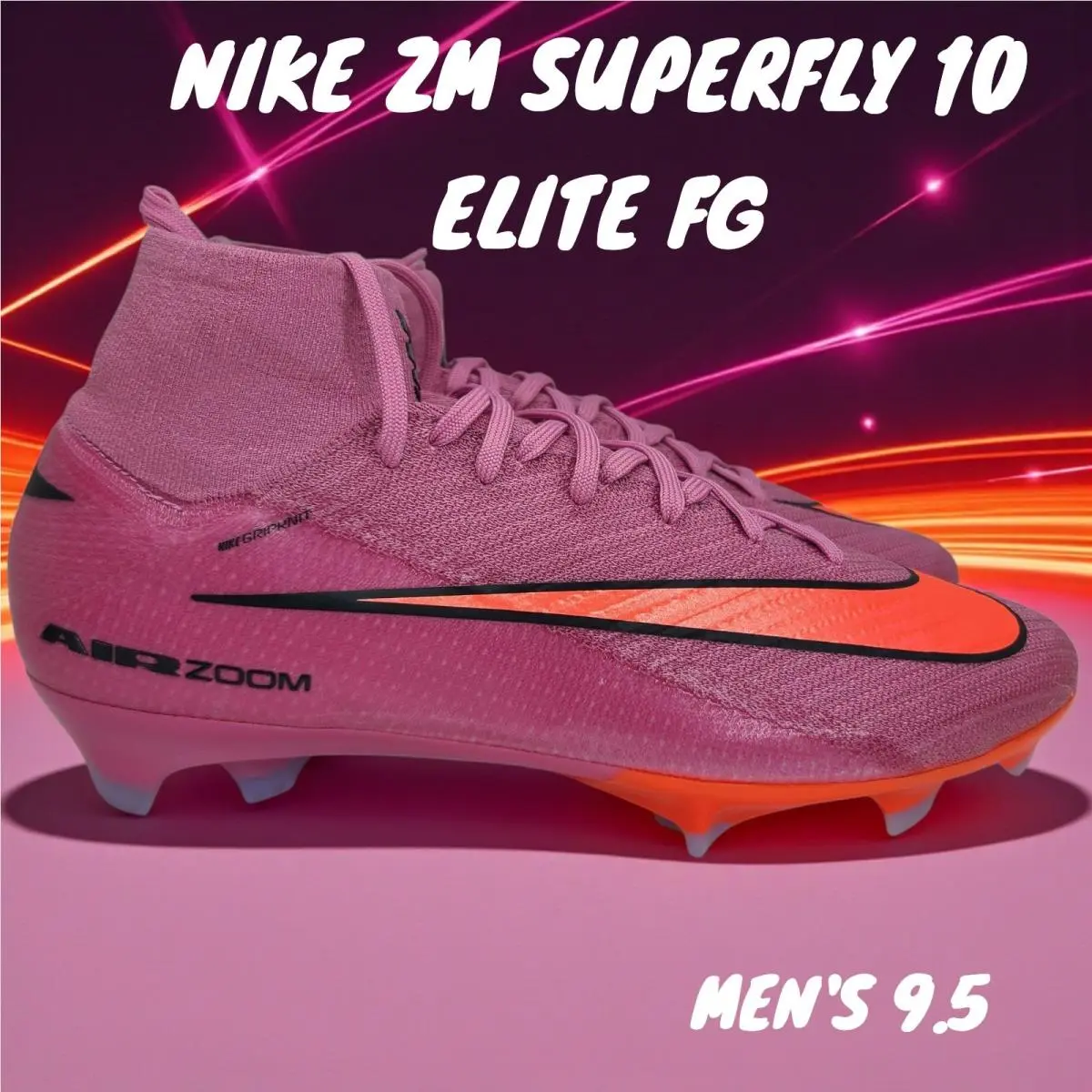 Nike Zoom Superfly 10 Elite FG Magic Flamingo Black FQ1454-600 Men`s Size 9.5 - Magic Flamingo/Black