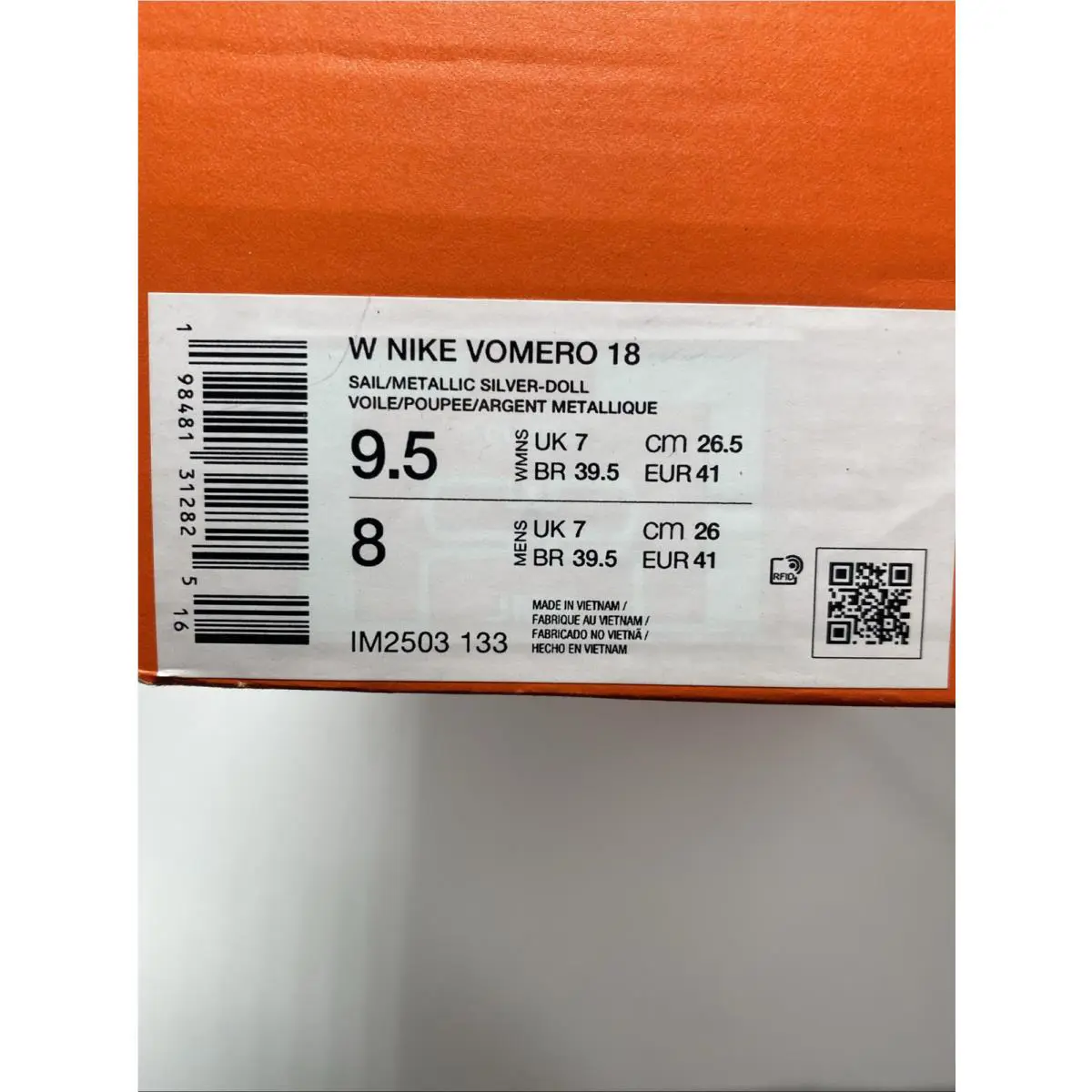 Nike shoes - Nike Vomero 18 - Vomero - IM2503 133 - Sail/Metallic Silver-Doll (UPC: 198481312825) 6