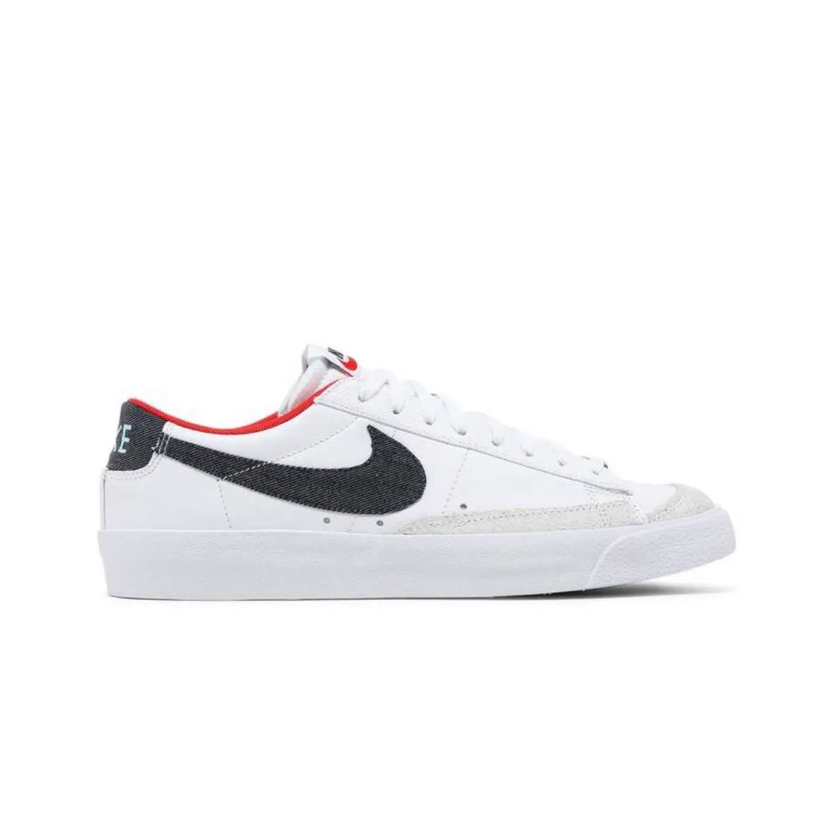 Nike Blazer Low `77 Vntg White Red Usadenim DJ6201-100 Men`s 8.5 - White
