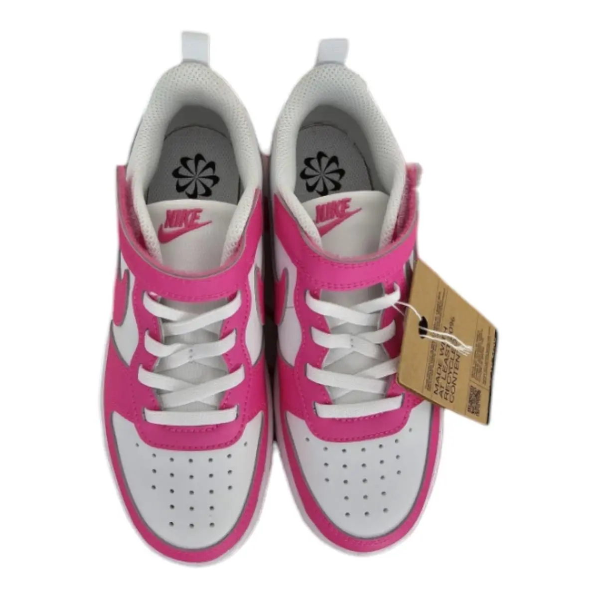 Nike Court Borough Low Recraft Kids White/laser Fuchsia Size 1Y