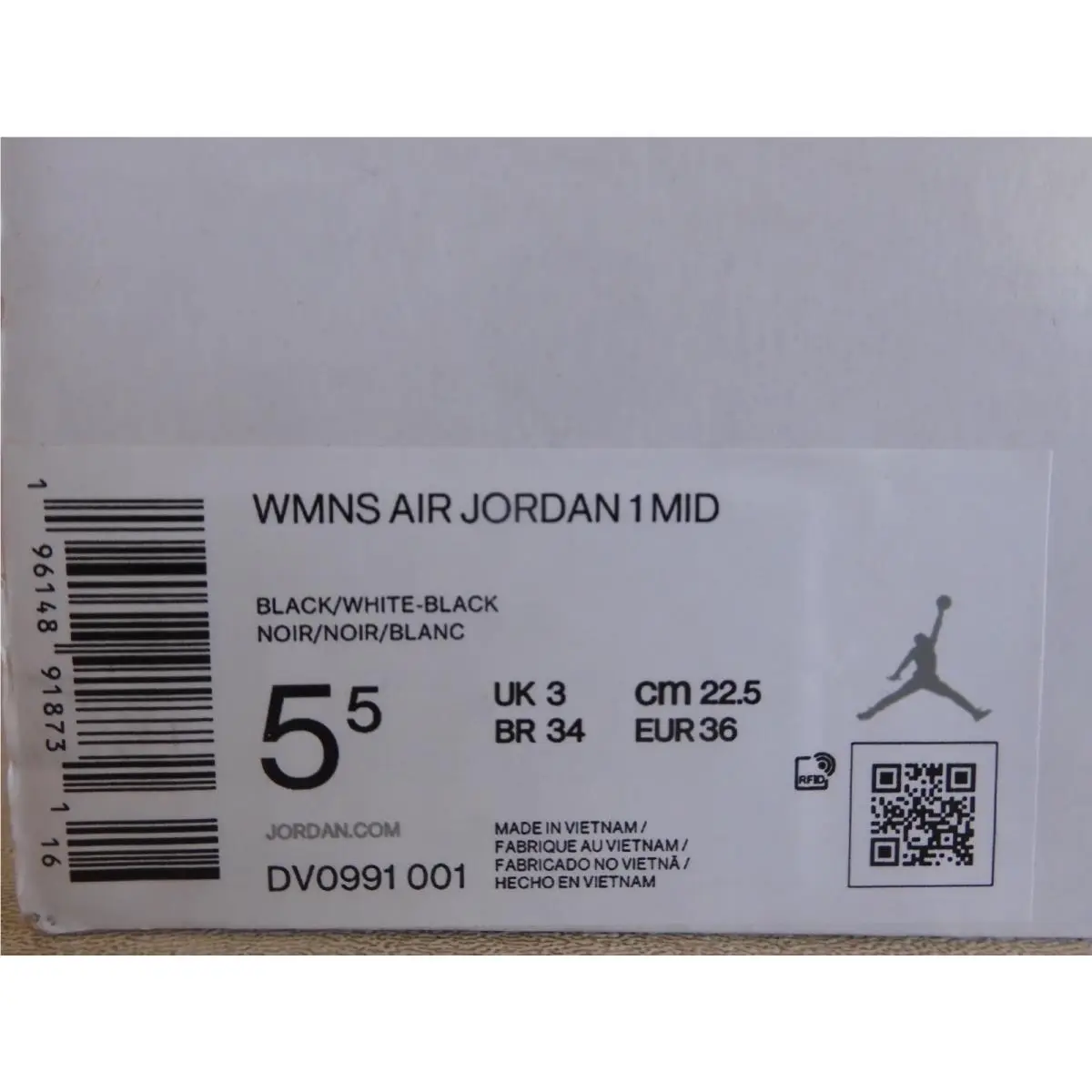 Nike shoes - Nike Air Jordan 1 - Air - DV0991-001 - Black (UPC: 196148918731) 6