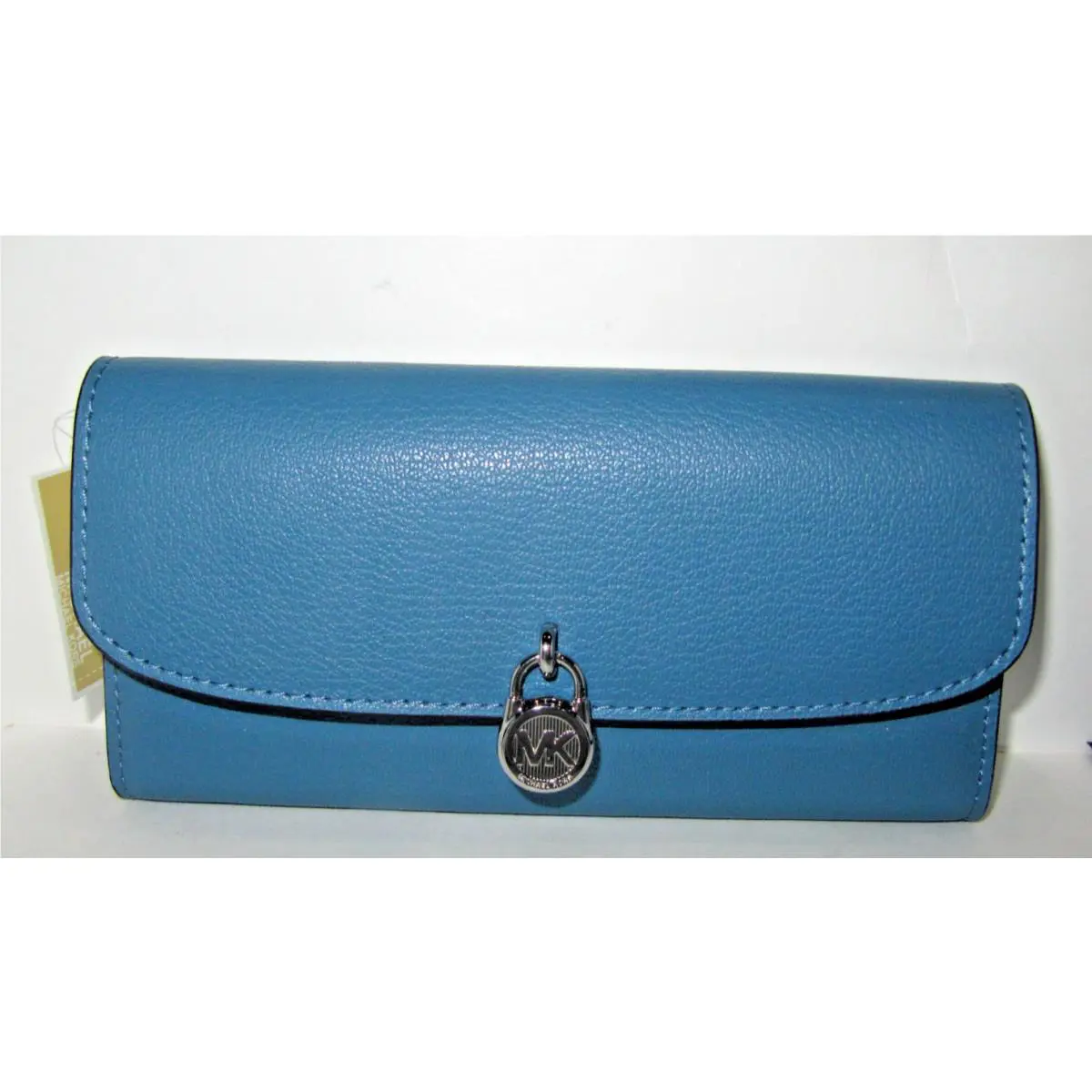 Michael Kors Hamilton Large Leather Flap Continental Wallet Cornflower Blue