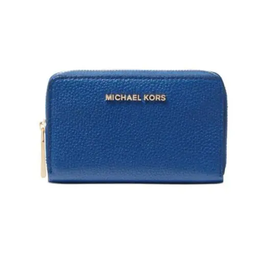 Michael Kors L3646 Jet Set Blue Leather Zip Around Card Case Women`s Wallet