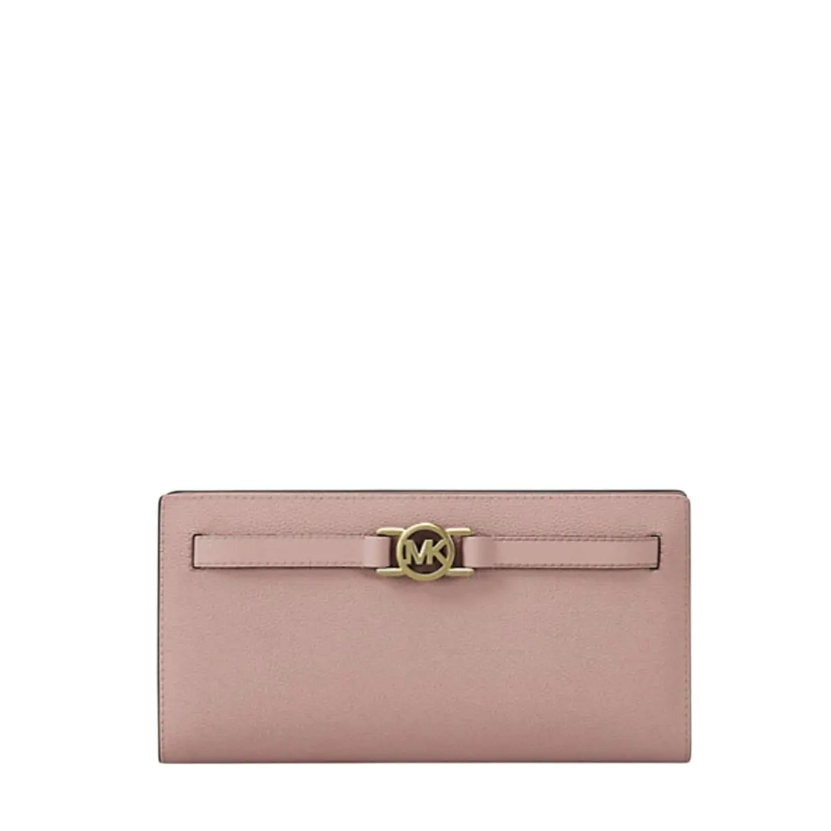 Michael Kors Large Pebbled Leather Wallet IN Pink Powder Blush Reed