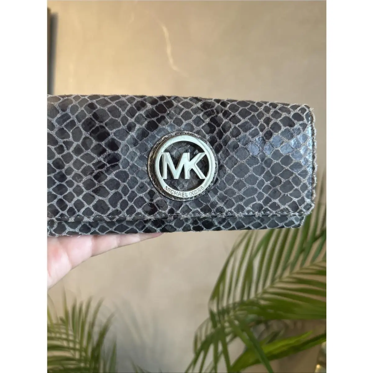 Michael Kors DK Slate Flap Continental Leather Wallet