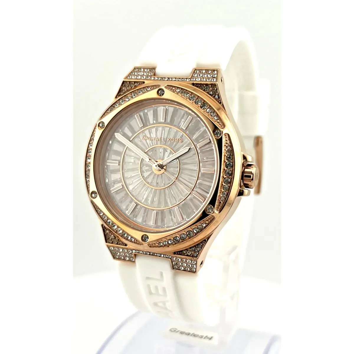 Lennox MK7248 Pava Glitz Crystal Dial Bezel Rose Tone Unisex 43MM by Michael Kors