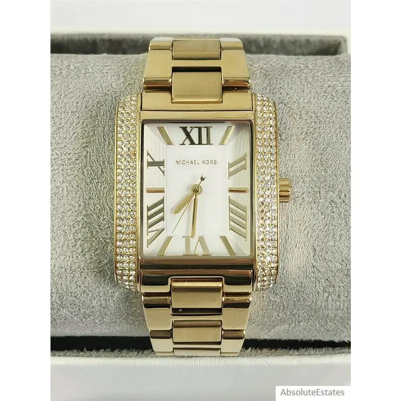 Emery Gold Pave Crystal Bracelet Watch MK4643 Box Nwot by Michael Kors
