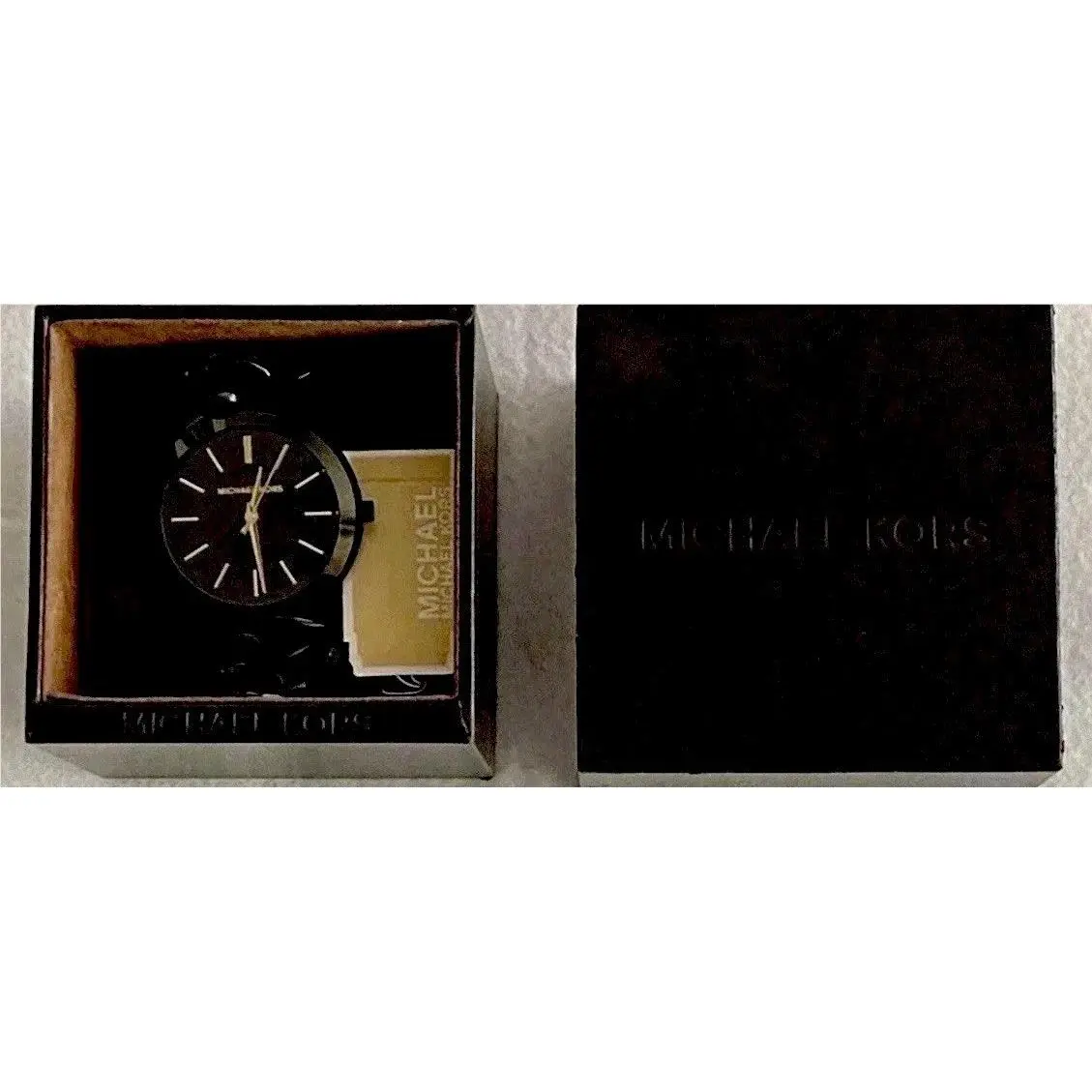 Black Chain Band Woman’s Watch Michael Kors MK-3317 Battery In Orig Box