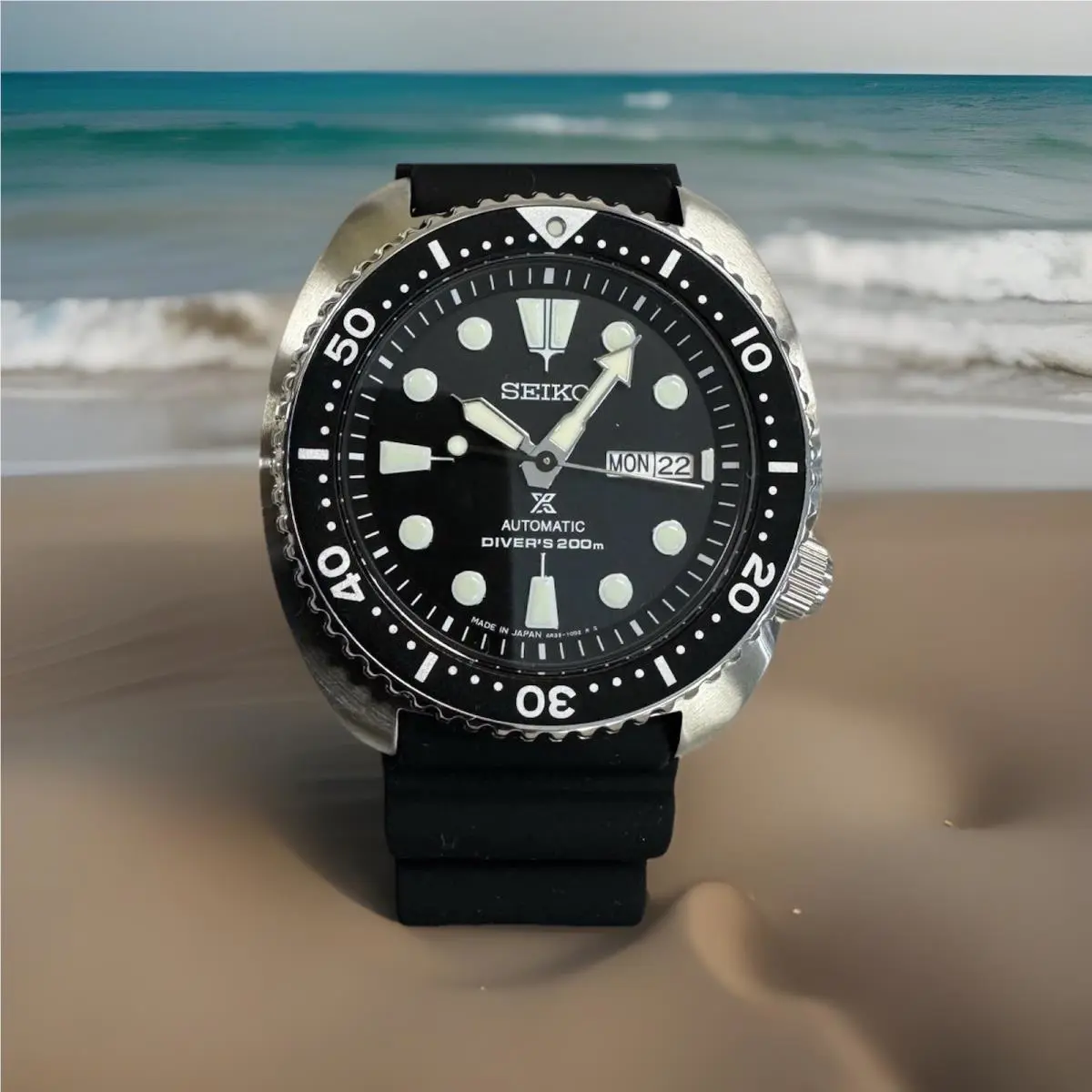 Seiko Prospex Automatic Divers Men`s Silicone Band Watch SRPE93 Japan / Tag