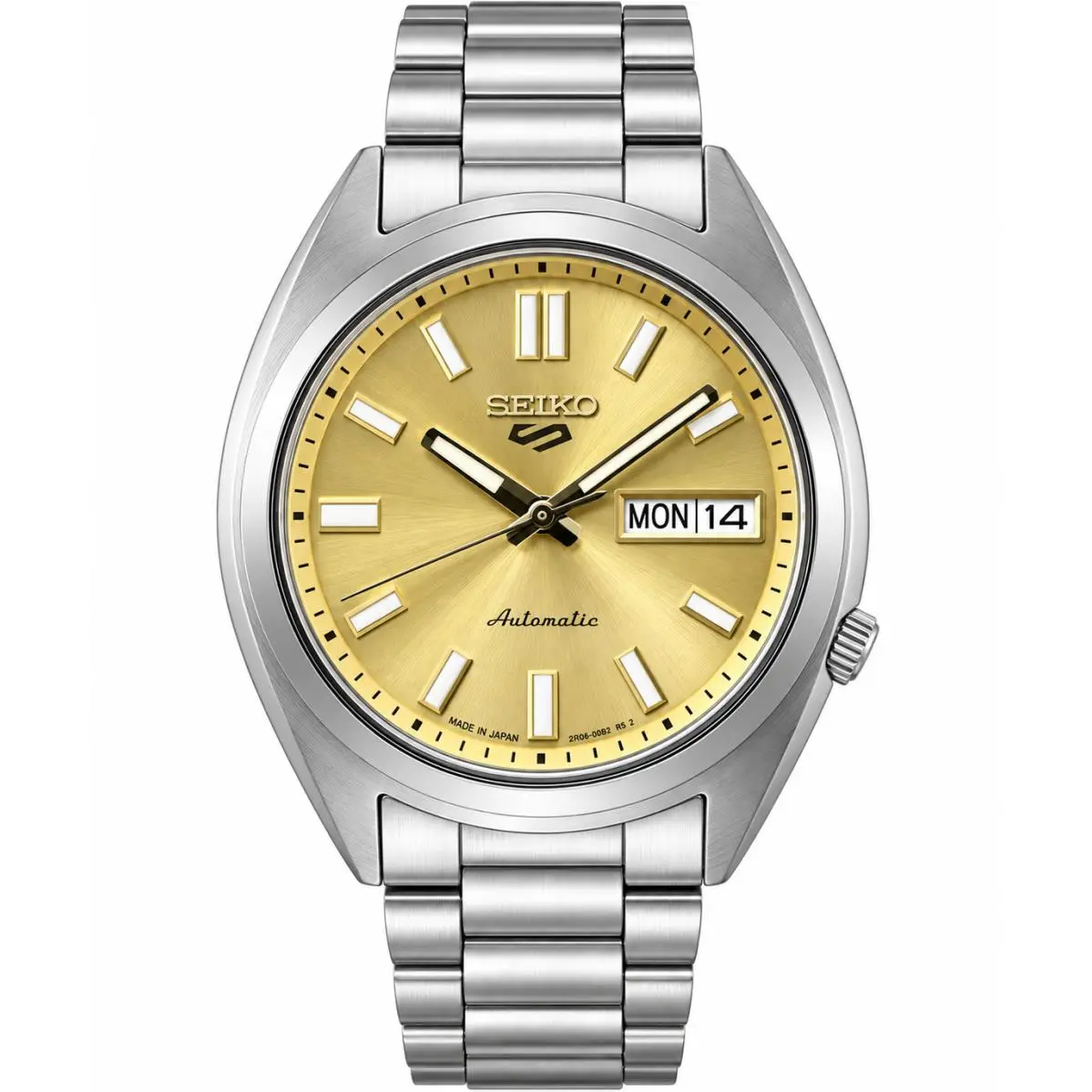 5 Sports Snxs Series 37.5mm Yellow Dial Watch SRPL59 by Seiko