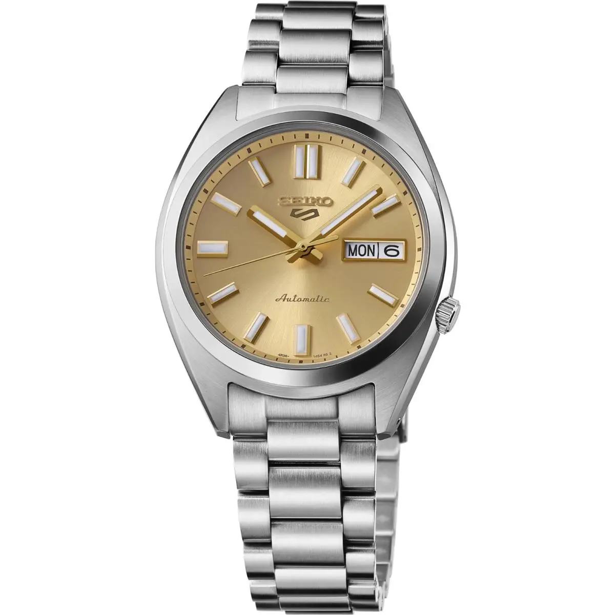 Seiko 5 Sport SRPL59 37.5 mm Stainless Steel Gold Dial Automatic Men`s Watch