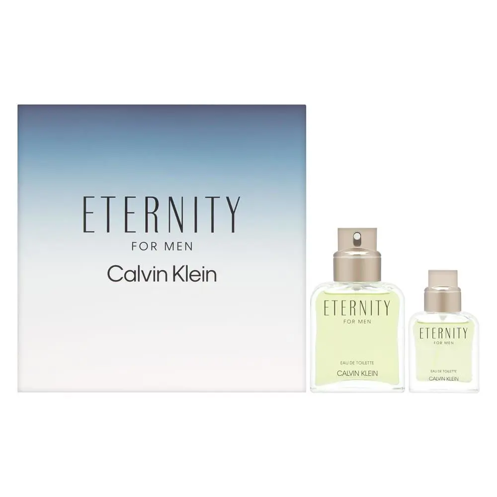 Eternity by Calvin Klein For Men 2 PC Set 3.3 oz Edt Spray + 1.0 oz Edt Spray