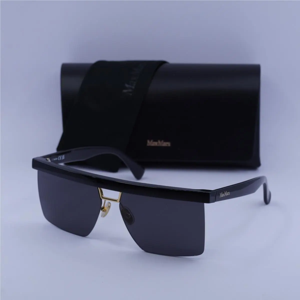Max Mara MM0072 01A Shiny Black/smoke 60-14-140 Sunglasses
